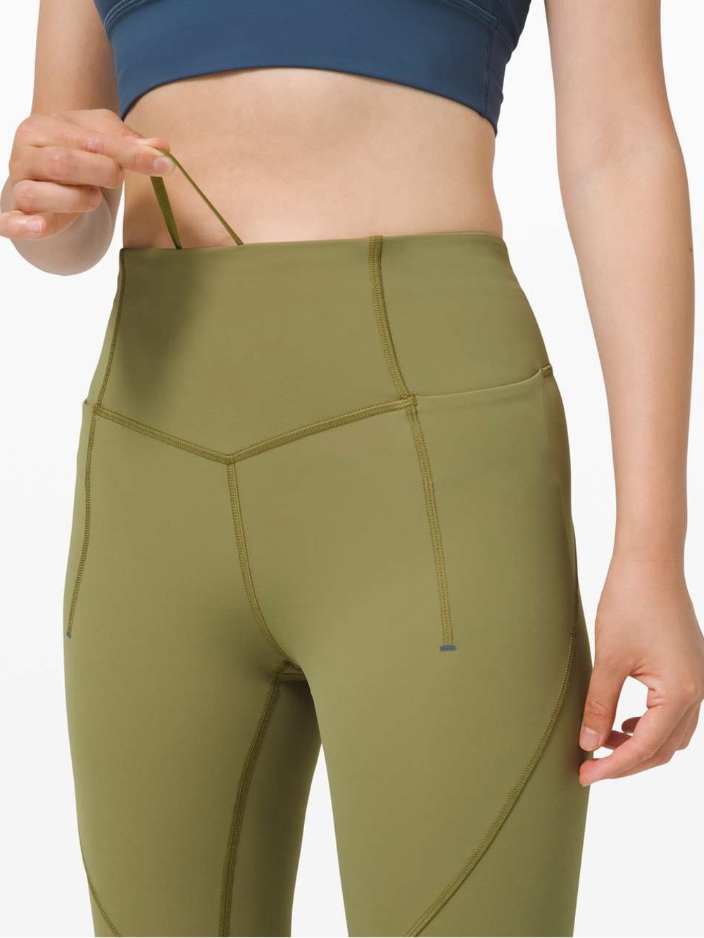 Lululemon Fine Force High Rise Leggings Bronze Green Size 2 - Picture 4 of 5